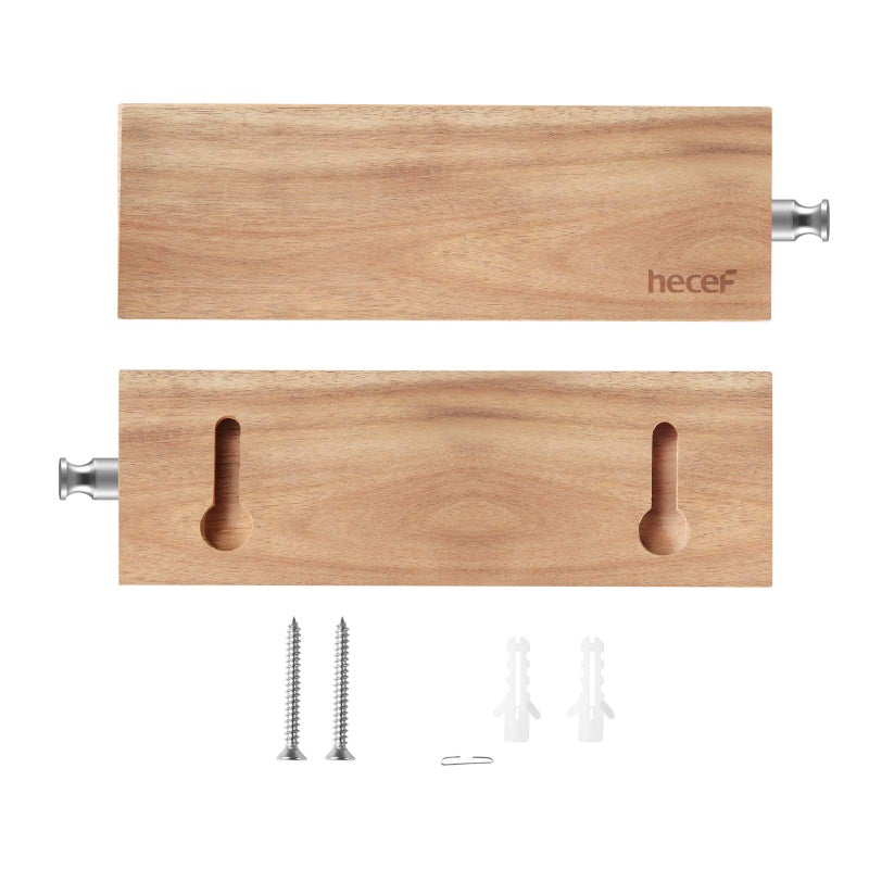 hecef 6 Inch (15 cm) Magnetic Knife Strip, Acacia Wood Knife Holder for Storing All Kinds of Metal Items, Brown - Image 2